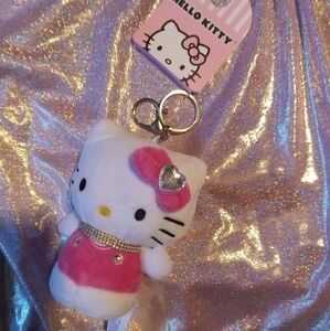 Hello Kitty Pink and White Plush Keychain
